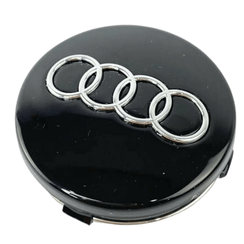 4 X AUDI CENTRE CAPS BLACK 60MM ALLOY WHEEL BADGES FITS A3 A4 A5 A6 A7 - Alloy Parts UK