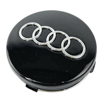 4 X AUDI CENTRE CAPS BLACK 60MM ALLOY WHEEL BADGES FITS A3 A4 A5 A6 A7 - Alloy Parts UK