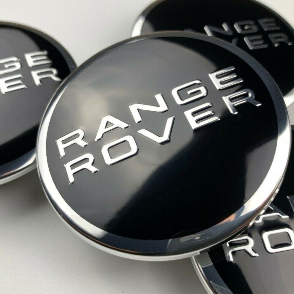 4Pcs Range Rover Black Chrome 63Mm Wheel Centre Caps Sport Freelander UK - Alloy Parts UK