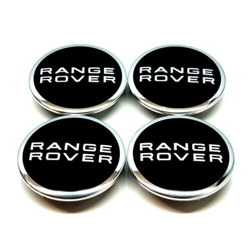 4 Set Range Rover Black Chrome 63Mm Wheel Centre Caps Evoque Freelander - Alloy Parts UK