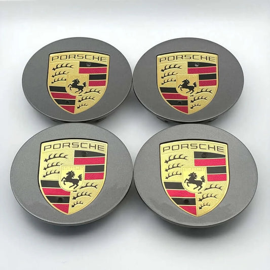 4 pcs Porsche Alloy Wheel Centre Hub Cap 76mm Grey(Set Of 4) - Alloy Parts UK