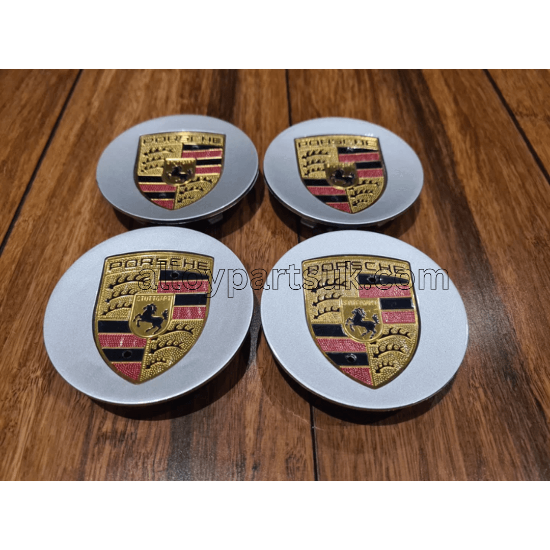 4 Porsche Alloy Wheel Centre Hub Cap 76mm Silver(Set Of 4)