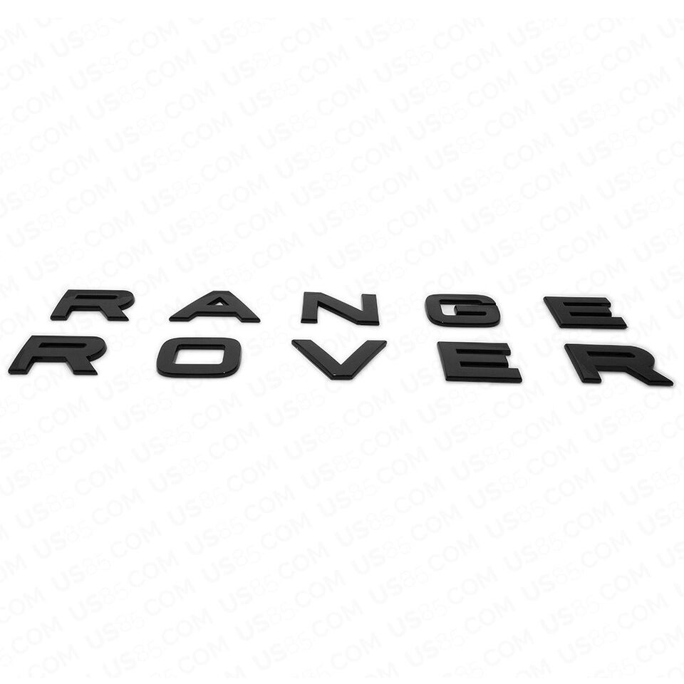 Fits Range Rover Gloss Black Lettering Letters Badge For Front And Rear - Alloy Parts UK