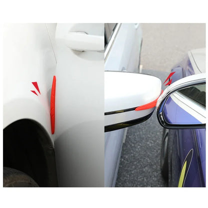 4PCS Car Door Edge Anti-collision Protector Bar Stickers Silicone Side Protection Guards Rear View Mirror Cover Protection Strip