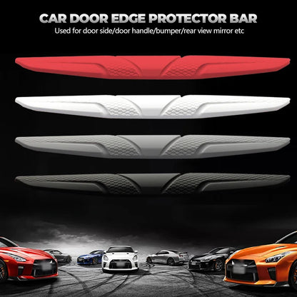 4PCS Car Door Edge Anti-collision Protector Bar Stickers Silicone Side Protection Guards Rear View Mirror Cover Protection Strip