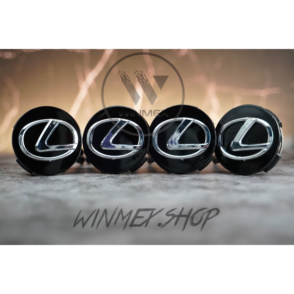 Set of Four Lexus Alloy Wheel Caps in Black - 61mm